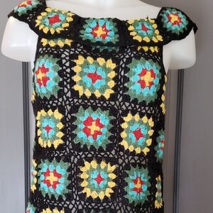Luv2Luv Mini Dress 100p Cotton Granny Square